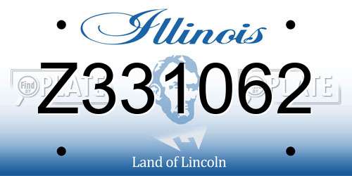 Z331062 Illinois License Plate