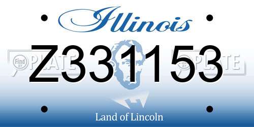 Z331153 Illinois License Plate