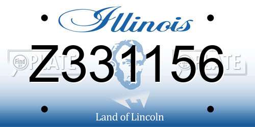 Z331156 Illinois License Plate