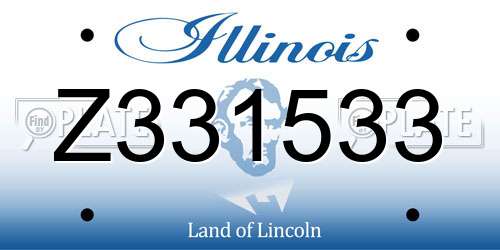Z331533 Illinois License Plate