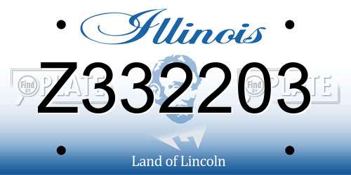 Z332203 Illinois License Plate