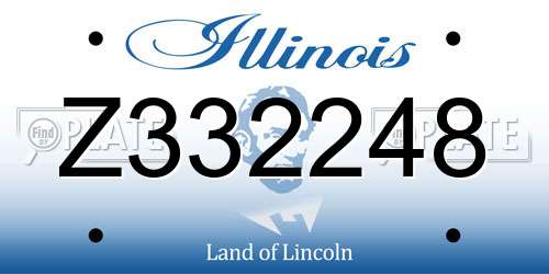 Z332248 Illinois License Plate