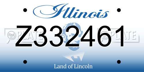 Z332461 Illinois License Plate