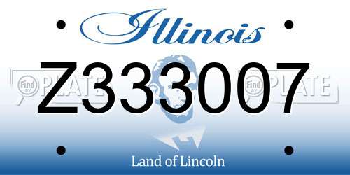 Z333007 Illinois License Plate