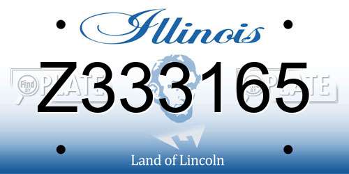 Z333165 Illinois License Plate