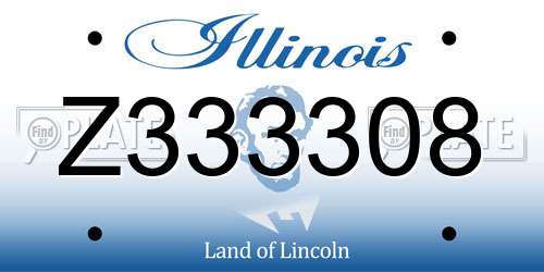 Z333308 Illinois License Plate