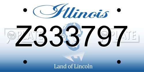 Z333797 Illinois License Plate