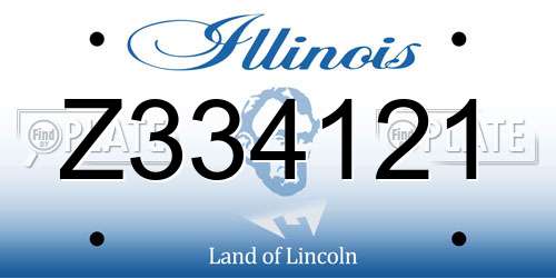Z334121 Illinois License Plate