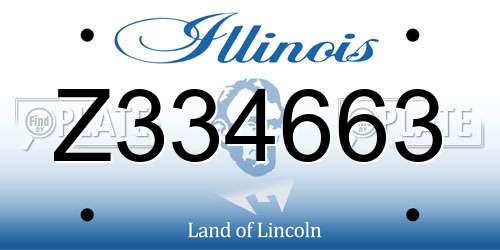 Z334663 Illinois License Plate