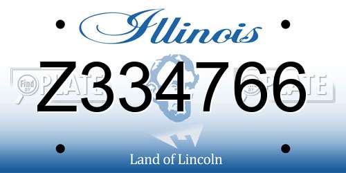 Z334766 Illinois License Plate