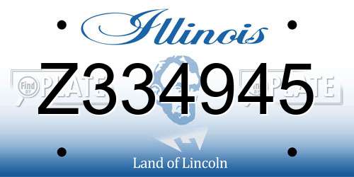Z334945 Illinois License Plate