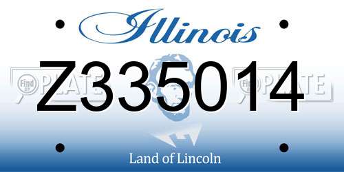 Z335014 Illinois License Plate