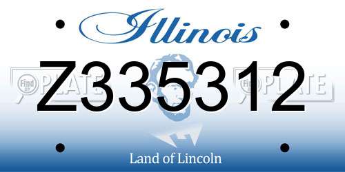 Z335312 Illinois License Plate