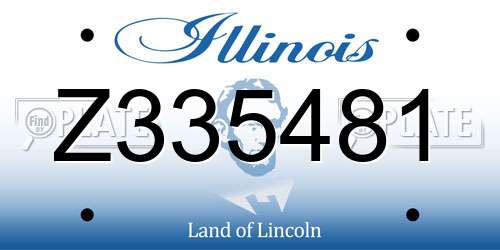 Z335481 Illinois License Plate