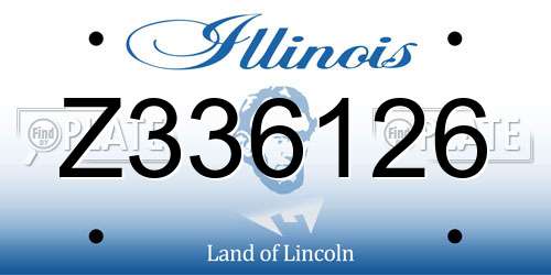 Z336126 Illinois License Plate