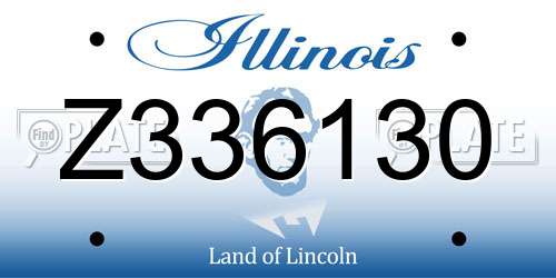 Z336130 Illinois License Plate