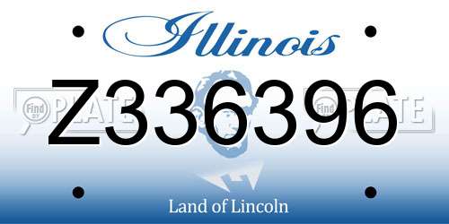 Z336396 Illinois License Plate