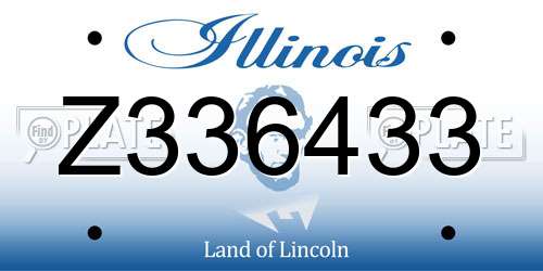 Z336433 Illinois License Plate