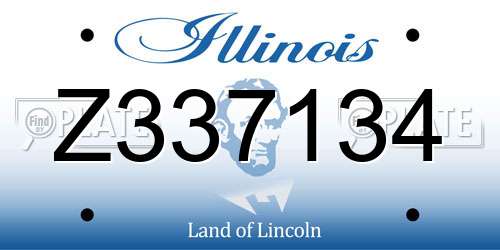 Z337134 Illinois License Plate