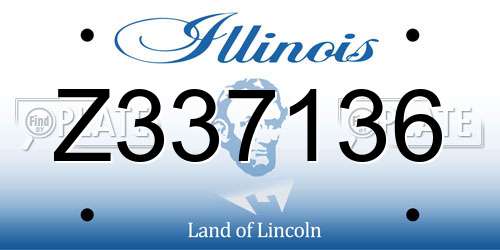Z337136 Illinois License Plate