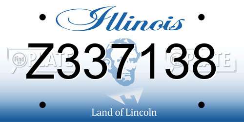 Z337138 Illinois License Plate
