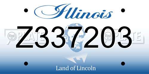 Z337203 Illinois License Plate