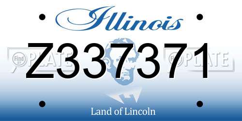 Z337371 Illinois License Plate
