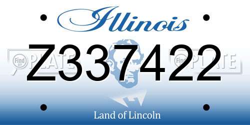 Z337422 Illinois License Plate