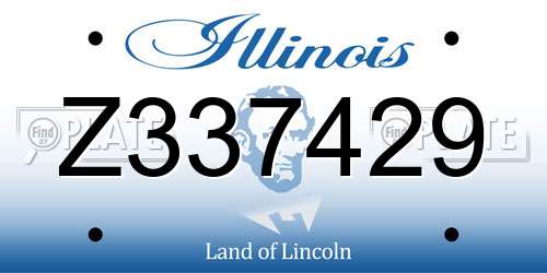 Z337429 Illinois License Plate