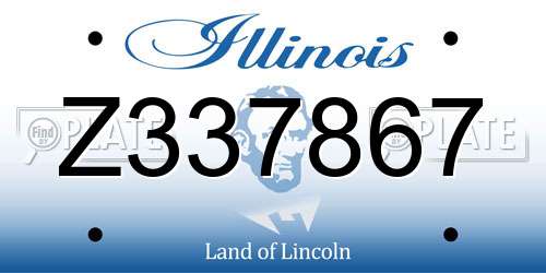 Z337867 Illinois License Plate