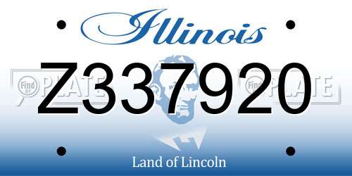Z337920 Illinois License Plate