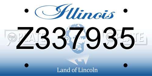 Z337935 Illinois License Plate