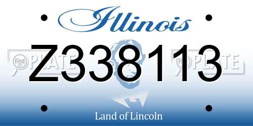 Z338113 Illinois License Plate