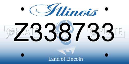 Z338733 Illinois License Plate