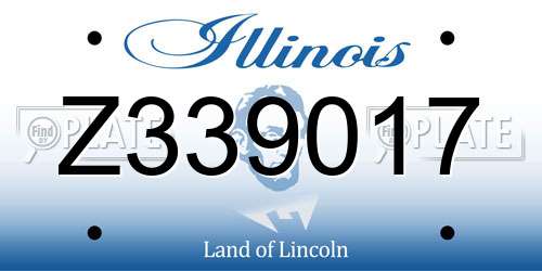 Z339017 Illinois License Plate