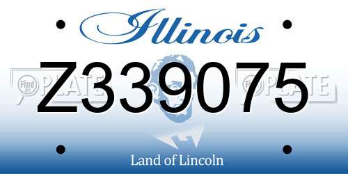 Z339075 Illinois License Plate