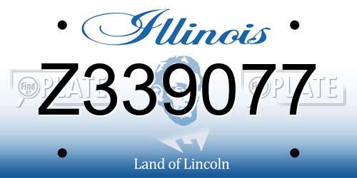 Z339077 Illinois License Plate
