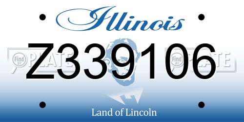 Z339106 Illinois License Plate