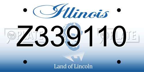 Z339110 Illinois License Plate