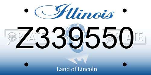 Z339550 Illinois License Plate