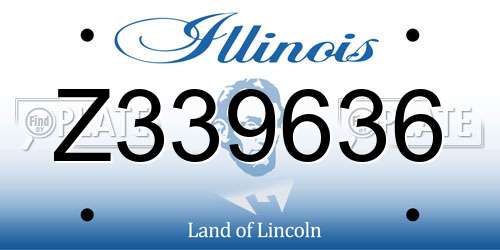 Z339636 Illinois License Plate