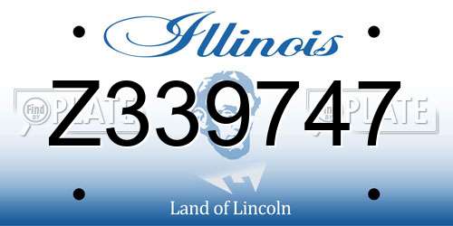 Z339747 Illinois License Plate