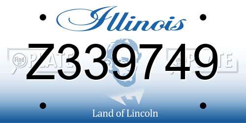 Z339749 Illinois License Plate