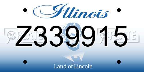 Z339915 Illinois License Plate
