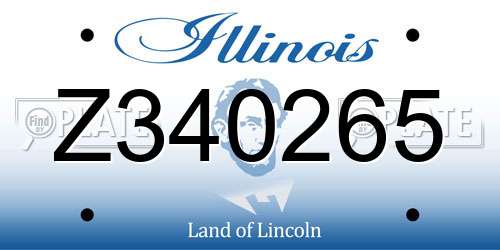 Z340265 Illinois License Plate