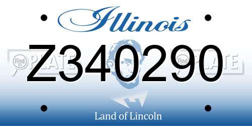 Z340290 Illinois License Plate