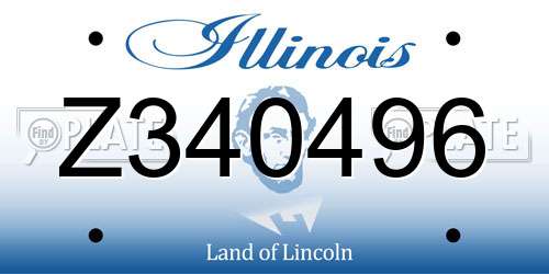 Z340496 Illinois License Plate