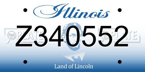 Z340552 Illinois License Plate