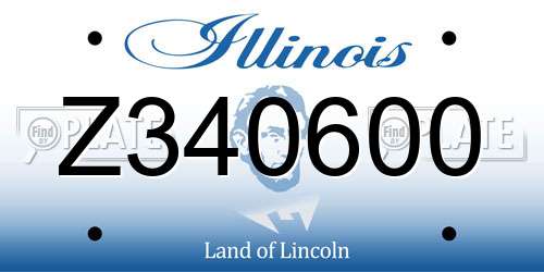 Z340600 Illinois License Plate
