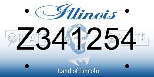 Z341254 Illinois License Plate